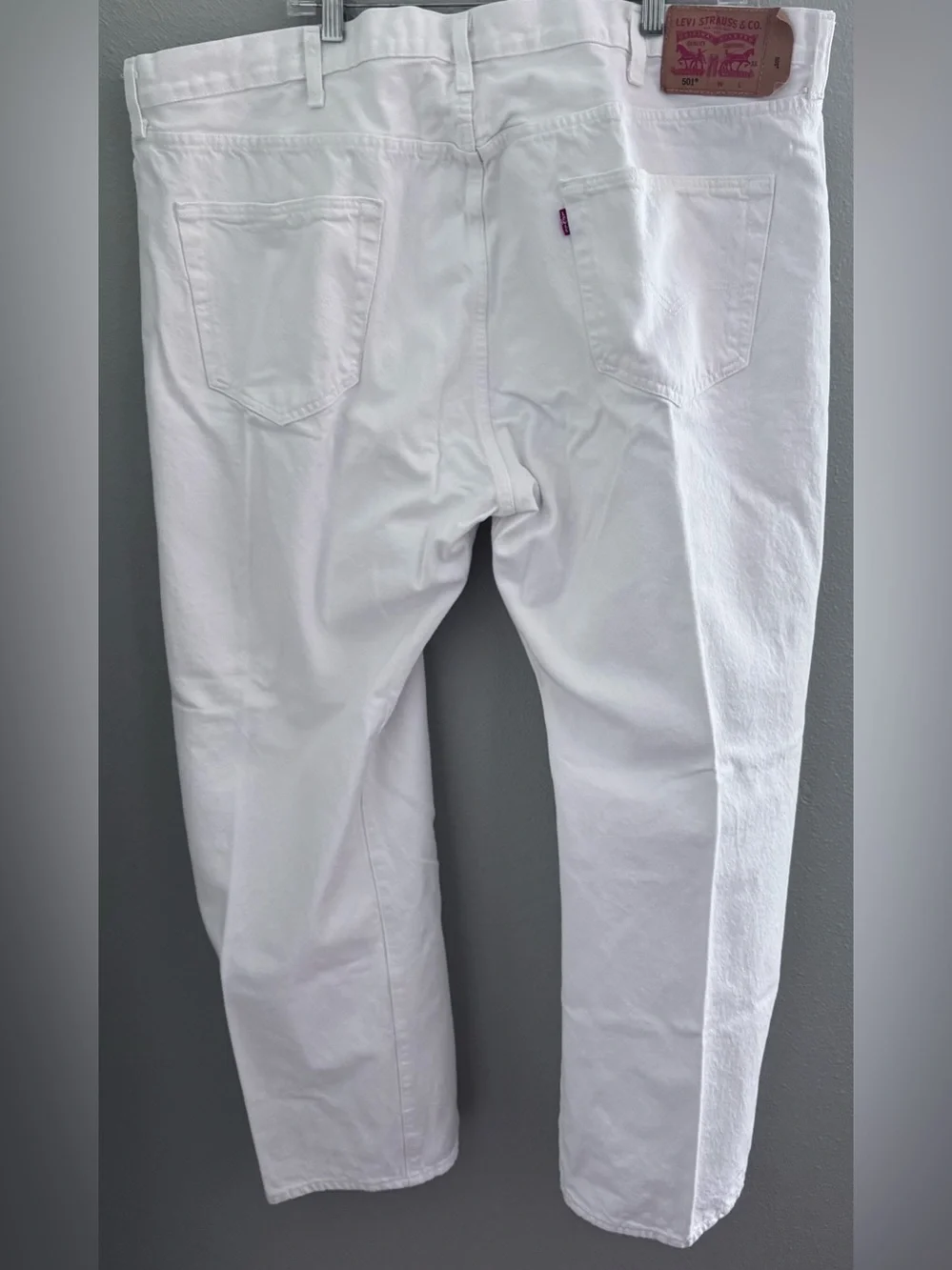 Levi's Men's 501 White Straight Jeans, 46x30